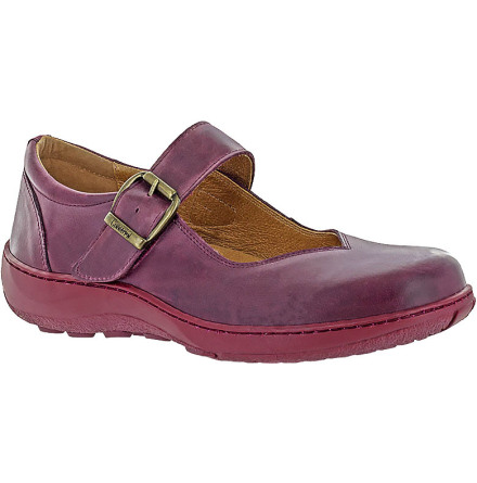 Tilda aubergine ballerina i skinn med kardborre