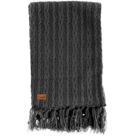 Stickad halsduk antracit med fransar Stickad halsduk antracit med fransar