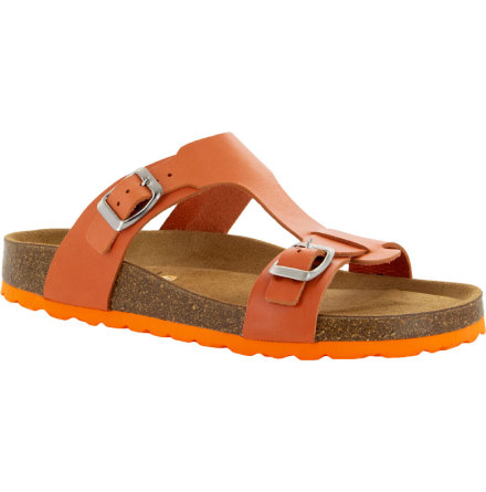 Jill orange "bio"sandal med reglerbara spännen