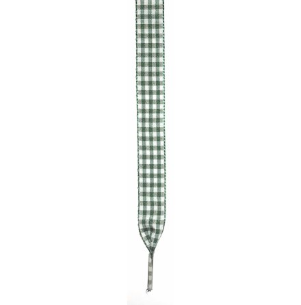 Skosnöre rutigt buteljgrönt/vitt 110cm