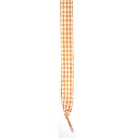 Skosnöre rutigt orange/vitt 110cm