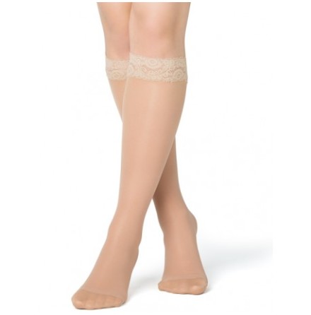 Stdstrumpa Funqwear nylon spets hudbeige