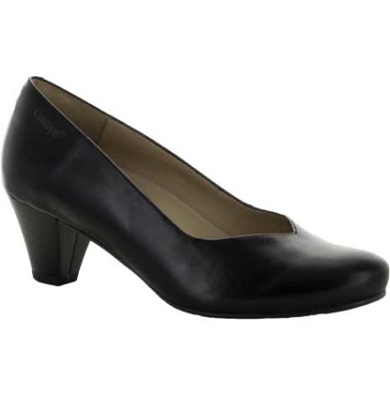 Regina svart pumps med v-form