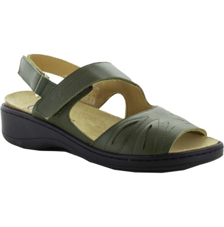 Janina olivgrön sandal skinn med Suaflex