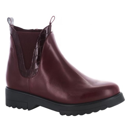 Petronella aubergine 222 chelseaboot dekor i crocolackmnster