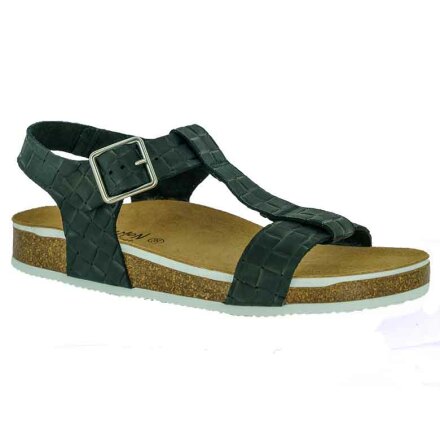 Lea svart biosandal i nubuck med reglerbart spnne