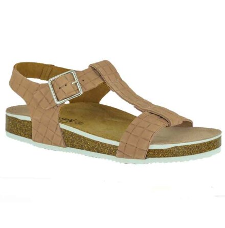 Lea konjak biosandal i nubuck med reglerbart spnne