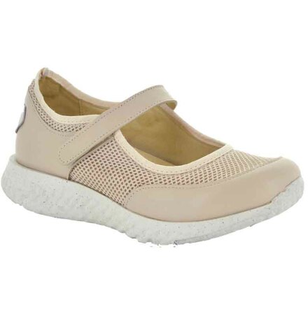 Lina beige, extra bred ballerina med avrullande sula