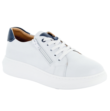 Lara vit/marin sneaker i bred lst