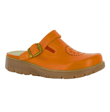 Kiara orange &quot;tr&quot;sko med perforeringar och fllbar rem