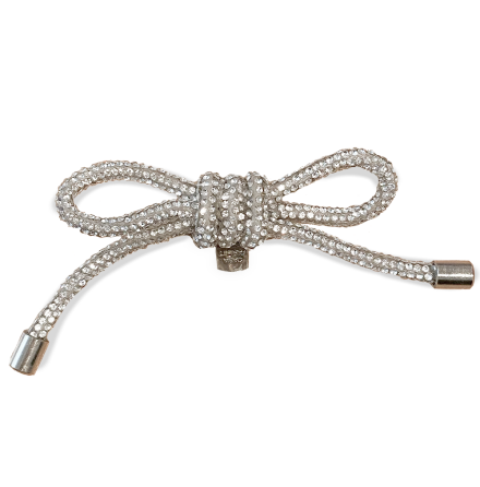 Klickdekor f�r ballerinaskor rosett i strass silver