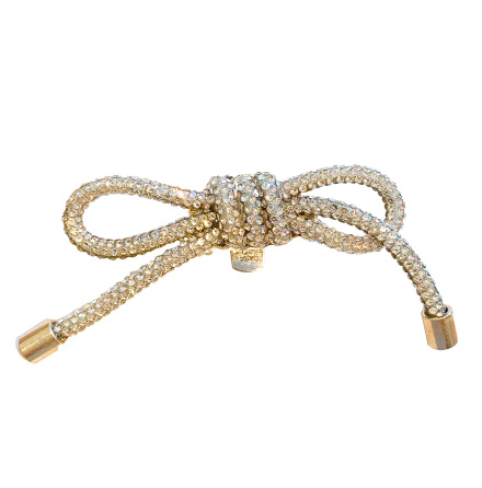 Klickdekor f�r ballerinaskor rosett i strass guld