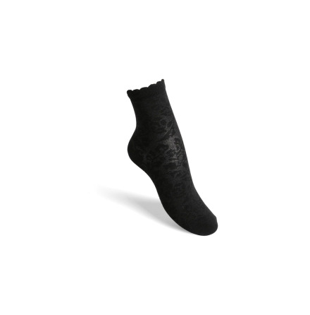 Funqwear Bambustrumpa med spetskant svart