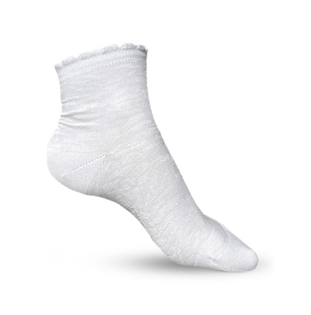 Funqwear Bambustrumpa med spetskant vit