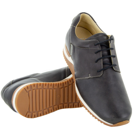 Zakarias svart  - skinnsneaker med mjuk framdel f�r herr
