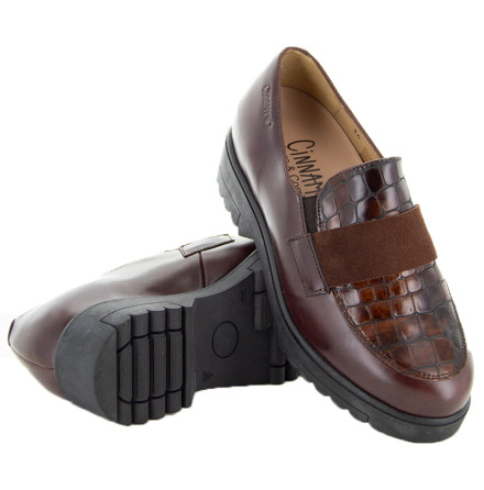 Paula m�rkbrun  - damloafers i skinn med uttagbara innersulor