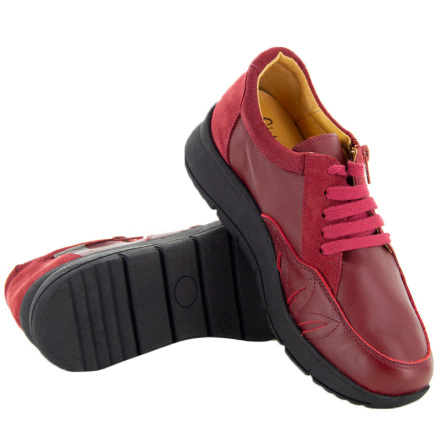 Ellen r�d  - sn�rskor med f�ljsamma suaflexpartier p� sidorna