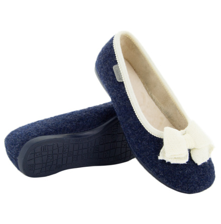 Evelina marinbl�  - toffelballerina i ull