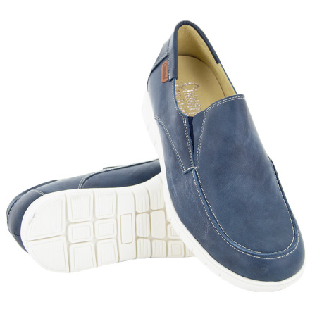 Jesper marin - herrloafer i skinn med vit sula