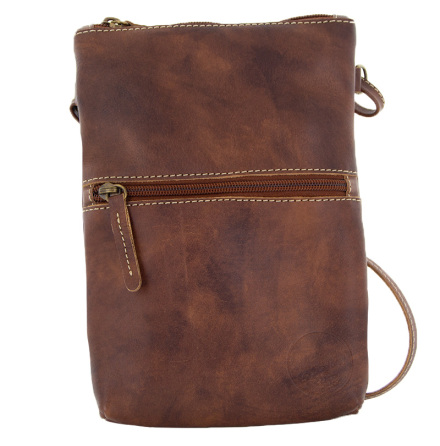 Citybag brun 262 i skinn med blommigt foder