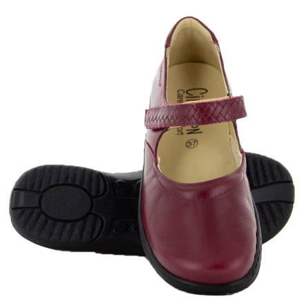 Susanne m�rkr�d - breda och l�tta ballerinor i skinn med mjuk framdel