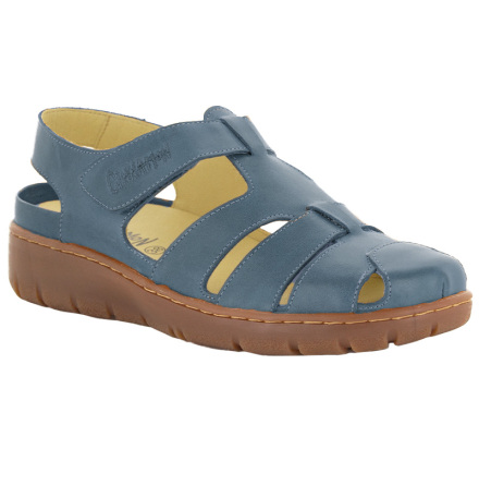 Karin marin - bred fiskarsandal i skinn med uttagbara innersulor