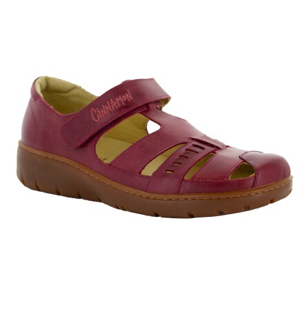 Kaja m�rkr�d - stabil sandal i skinn med h�lkappa och uttagbara innersulor