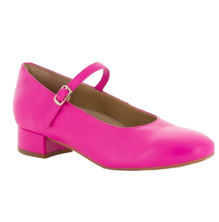Asta cerise - pumps i skinn med l�g klack och uttagbara innersulor