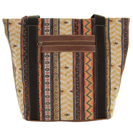 Shoppingv�ska brun - rymlig axelremsv�ska i textil