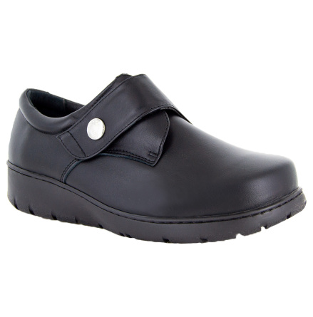 Pixie svart  - extra bred kardborresko med stretch fram f�r �mma f�tter